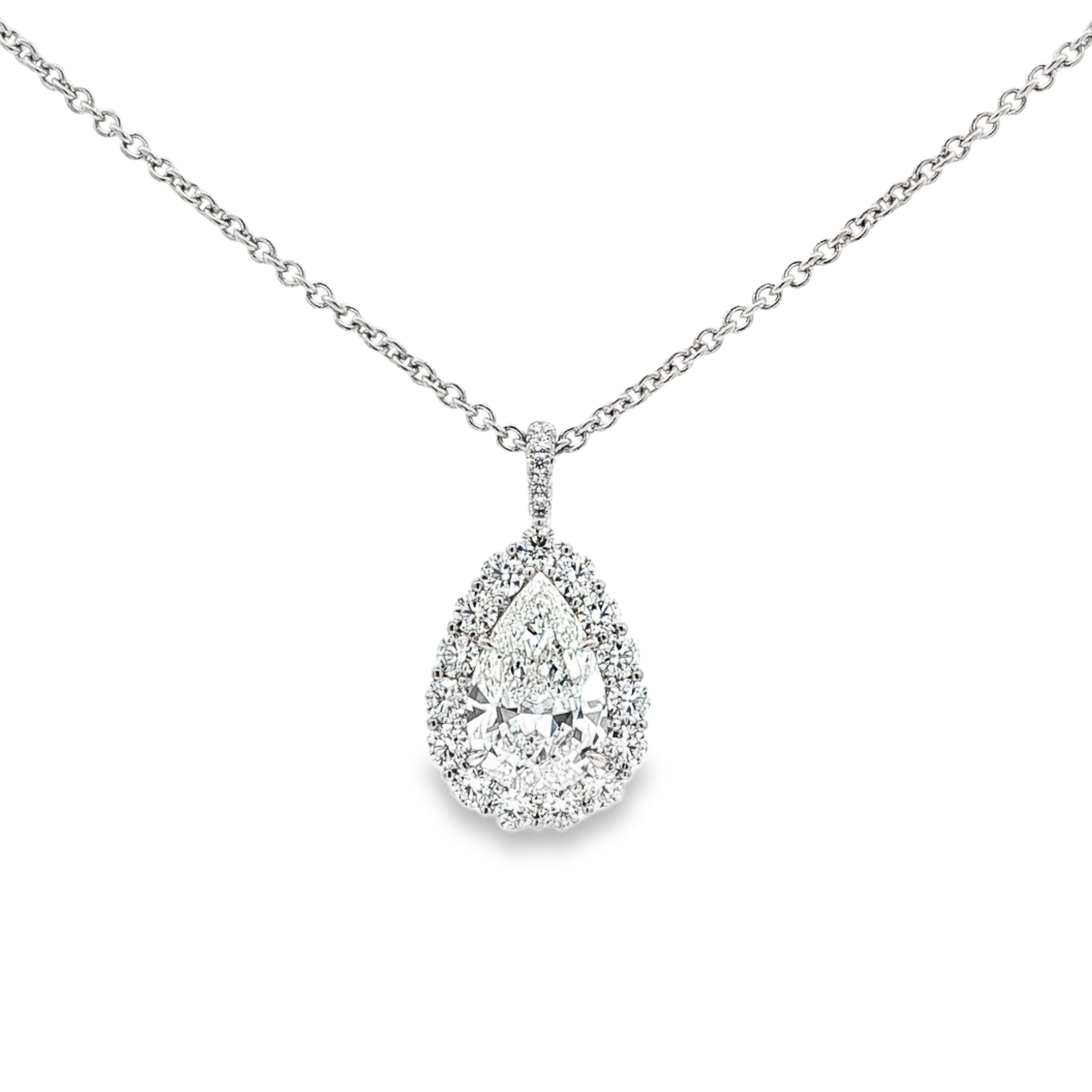 Platinum Diamond Necklace with Halo - HP-98/PLT15130