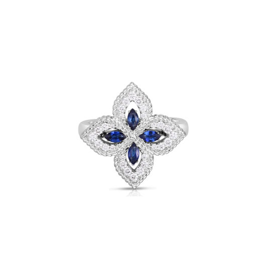 Roberto Coin 18K White Gold Venetian Princess Sapphire and Diamond Ring