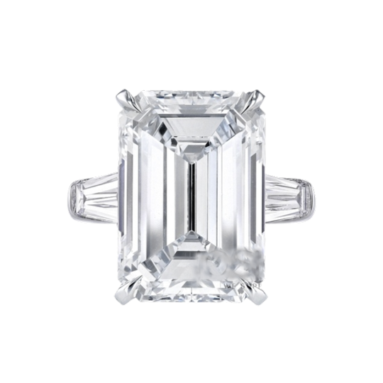 Platinum Emerald Cut Diamond Engagement Ring - JSM301/182975