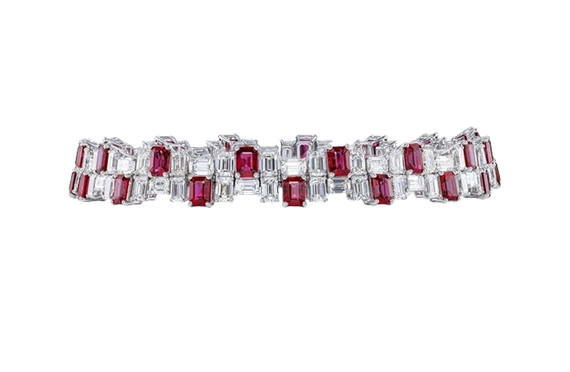 18W 9.41TW RUBY 8.80TW GH SI DOUBLE ROW BRACELET - JBR283/212680
