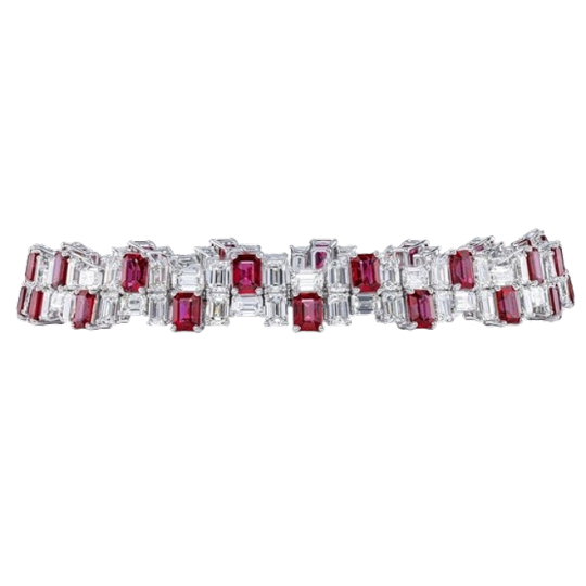 18W 9.41TW RUBY 8.80TW GH SI DOUBLE ROW BRACELET itemprop=