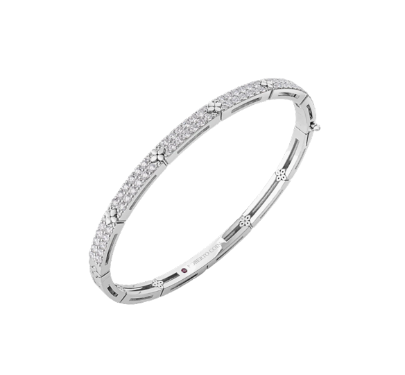 Roberto Coin 18K White Gold Love in Verona Diamond Bangle - 6509