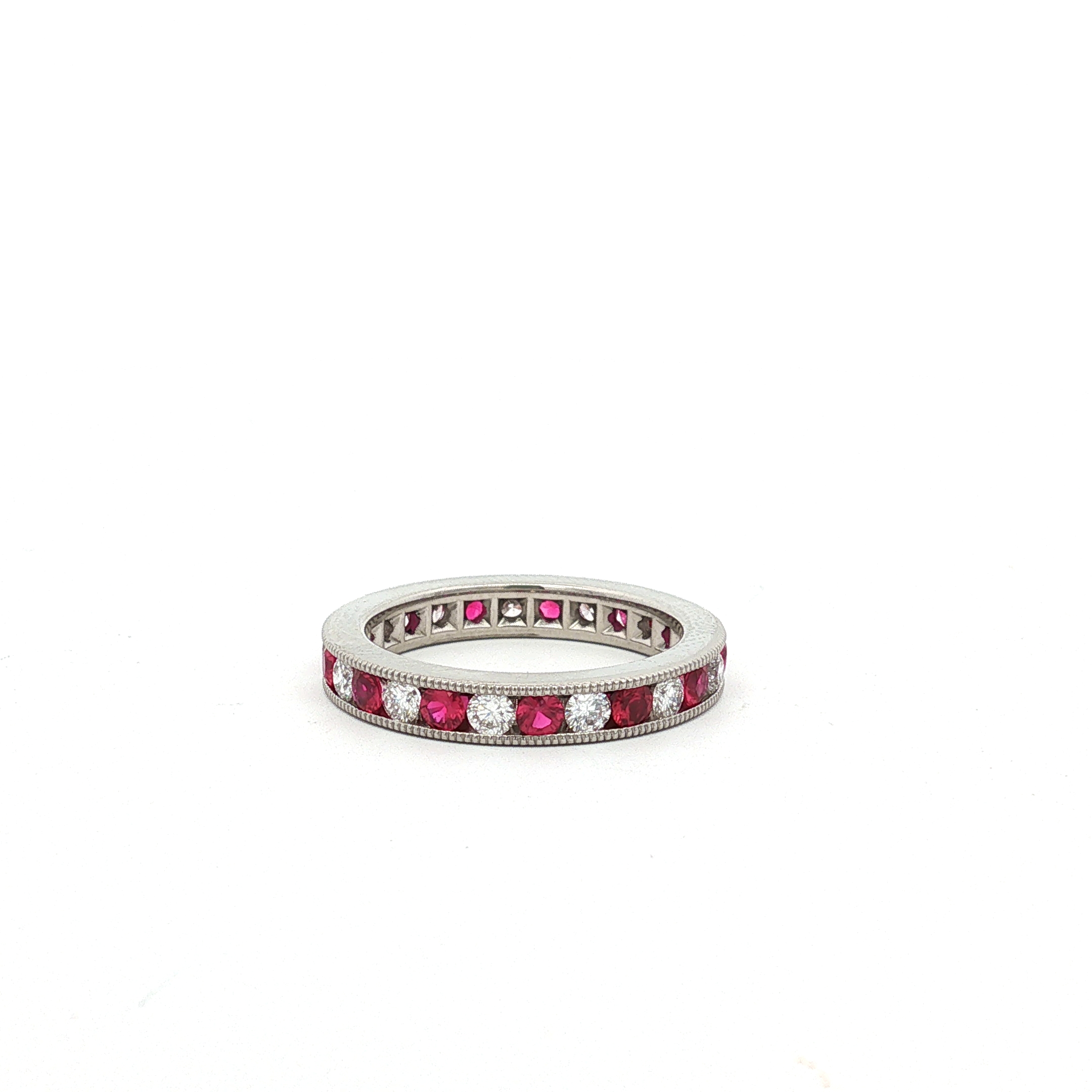 Platinum Ruby and Diamond Eternity Band - 6460