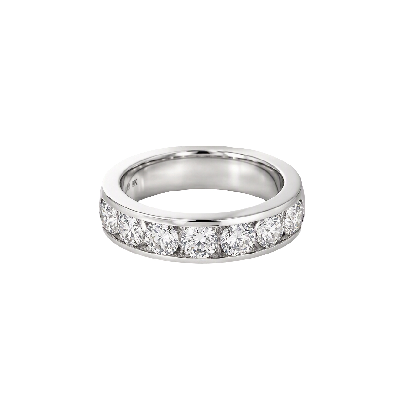 18K White Gold and Diamond Channel Set Band
