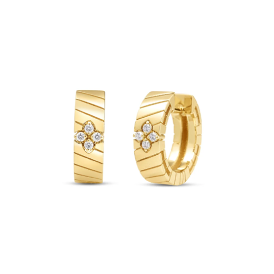 Roberto Coin 18K Yellow Gold Love in Verona Diamond Hoop Earrings - 6513