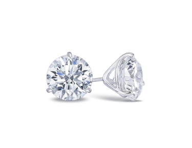 Platinum Diamond Stud Earrings - 6061