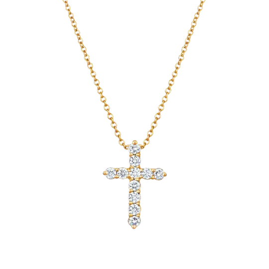 Kwiat 18K Yellow Gold Faith Diamond Cross Necklace - 6199