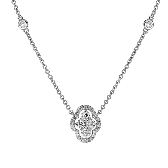 Piranesi 18K White Gold Maison Diamond Pendant Necklace - 6092