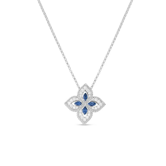 Roberto Coin 18K White Gold Venetian Princess Sapphire and Diamond Necklace - 6096