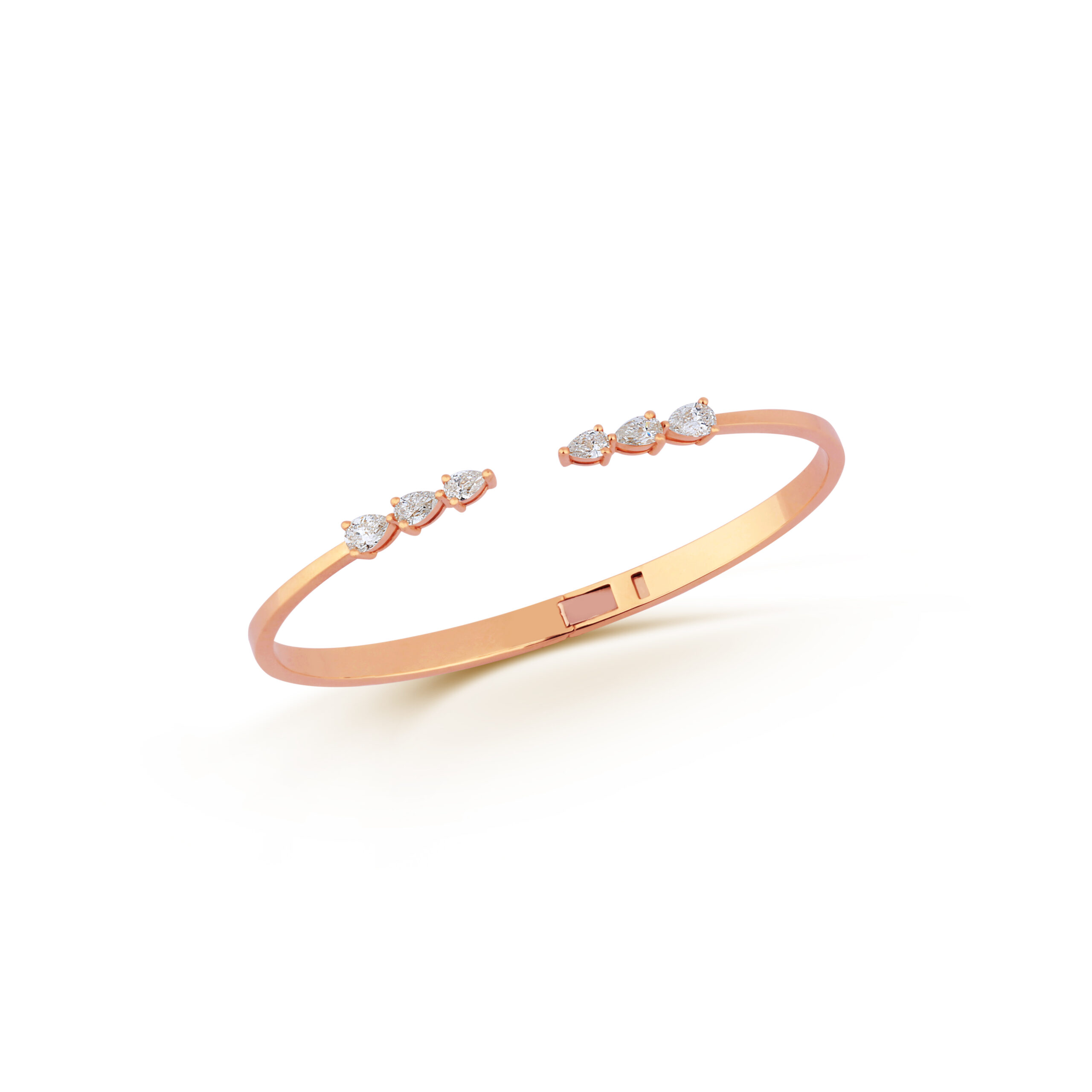 18K Rose Gold Diamond Cuff Bracelet - 6104