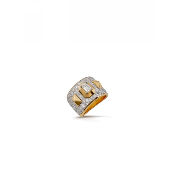 Mariani 18K Yellow Gold Wide Diamond Band - 6371