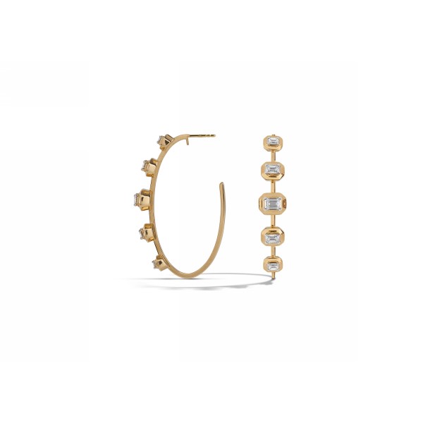 Mariani 18K Yellow Gold Diamond Hoop Earrings - 6105