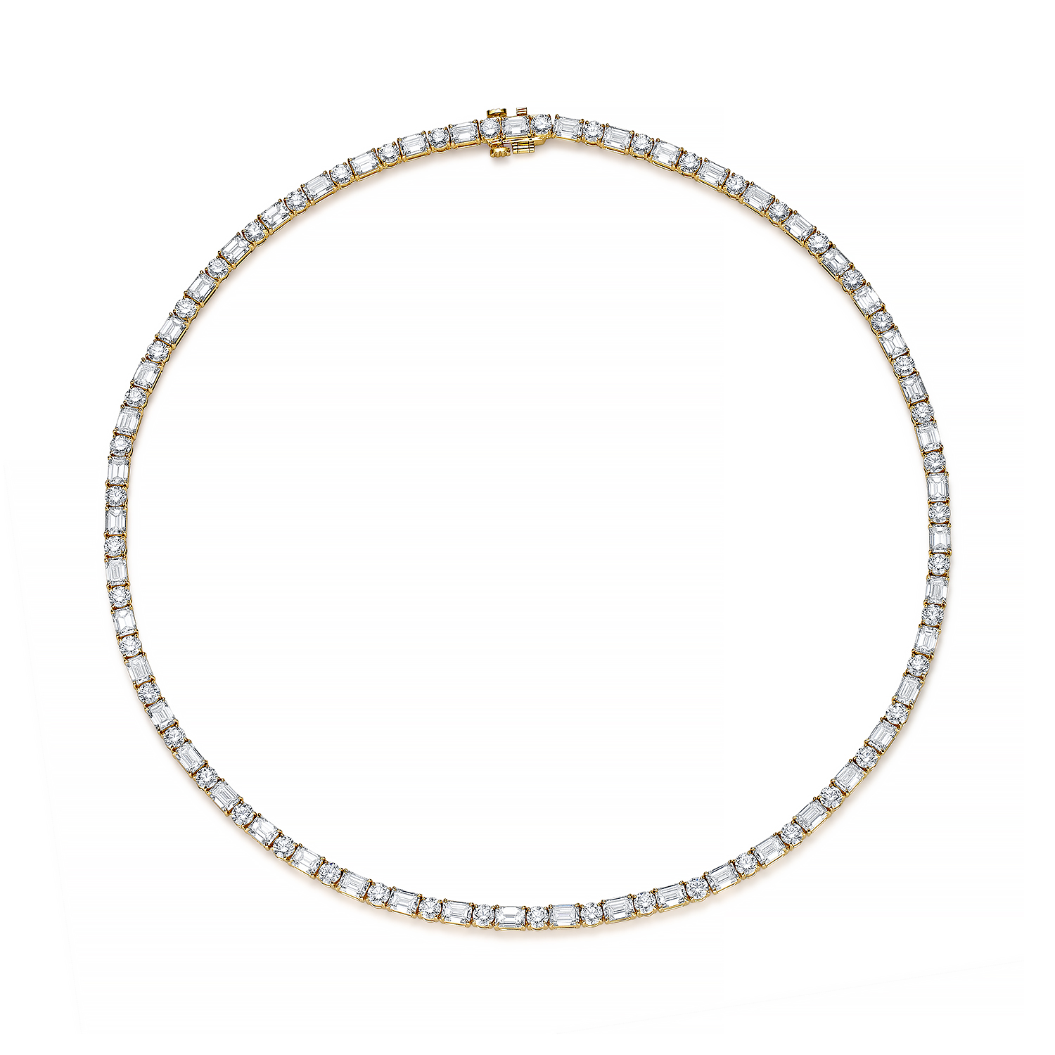 18K Yellow Gold Diamond Riviera Necklace - FN446B8Y 208891