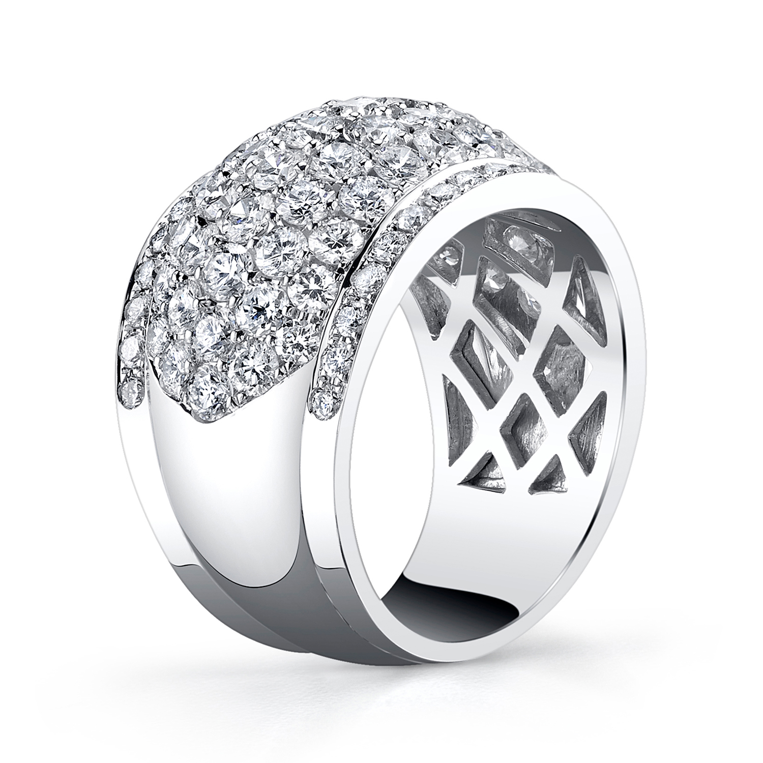 Platinum Diamond Wide 7 Row Band