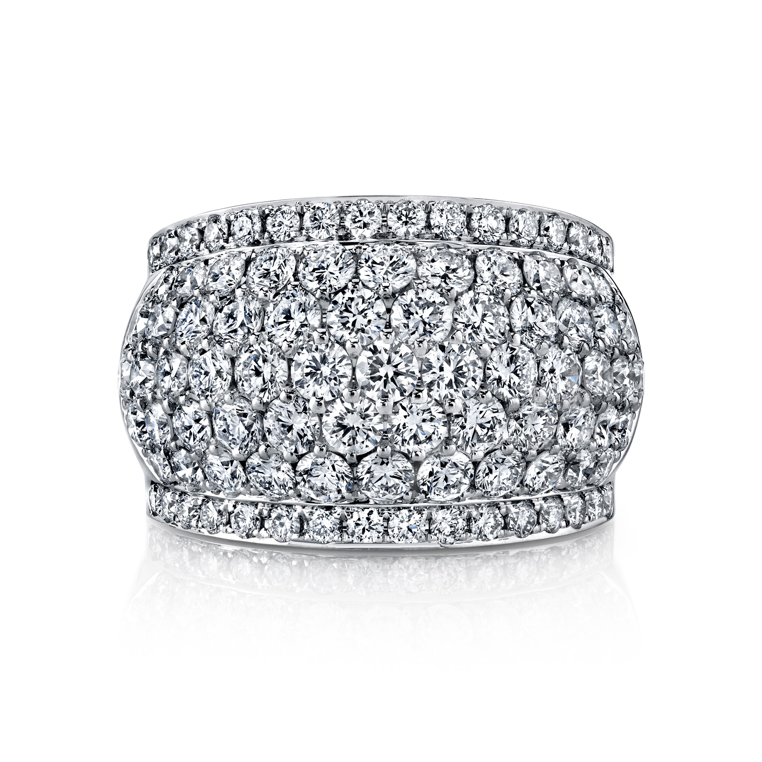 Platinum Diamond Wide 7 Row Band - 6373