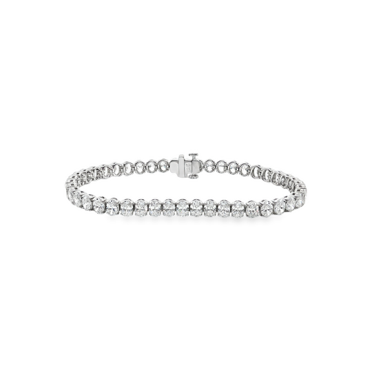 18K White Gold Oval Diamond Tennis Bracelet - FB032A8 220136