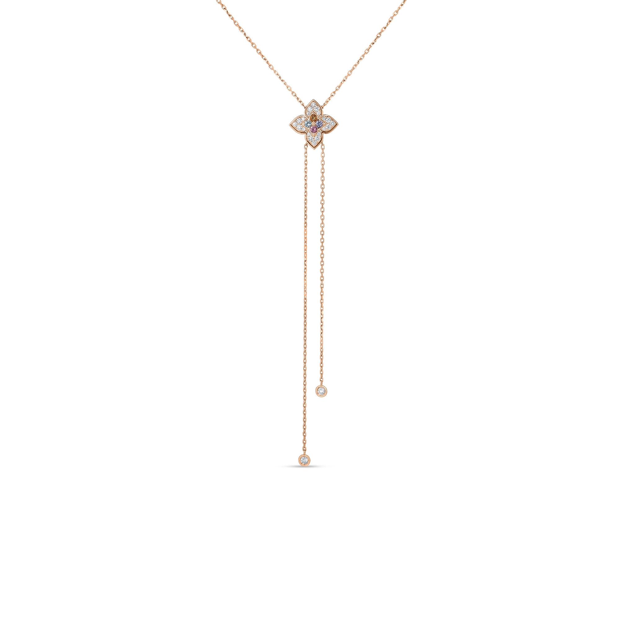Roberto Coin 18K Rose Gold Venetian Princess Carnival Mixed Stones Lariat Necklace - 6514
