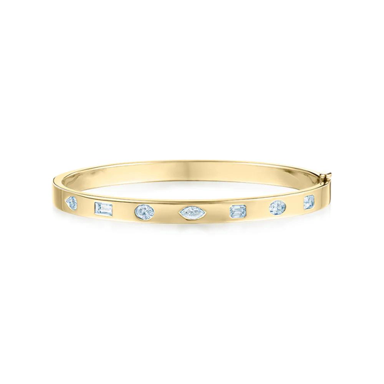 Kwiat 18K Yellow Gold Stackables Mixed Shape Diamond Bangle Bracelet - 6112