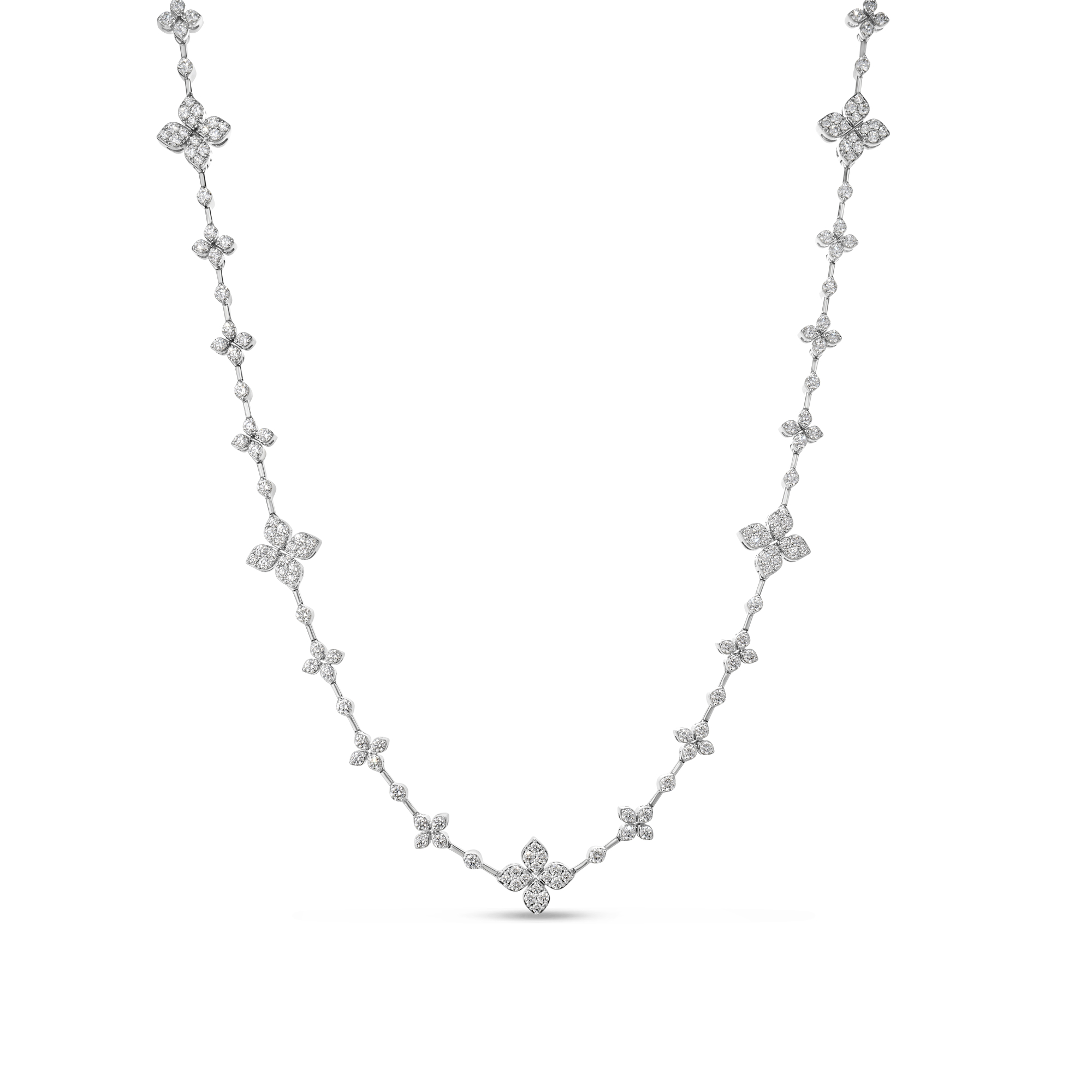 Roberto Coin 18K White Gold Love in Verona Diamond Flower Necklace - 8883997AWCHX