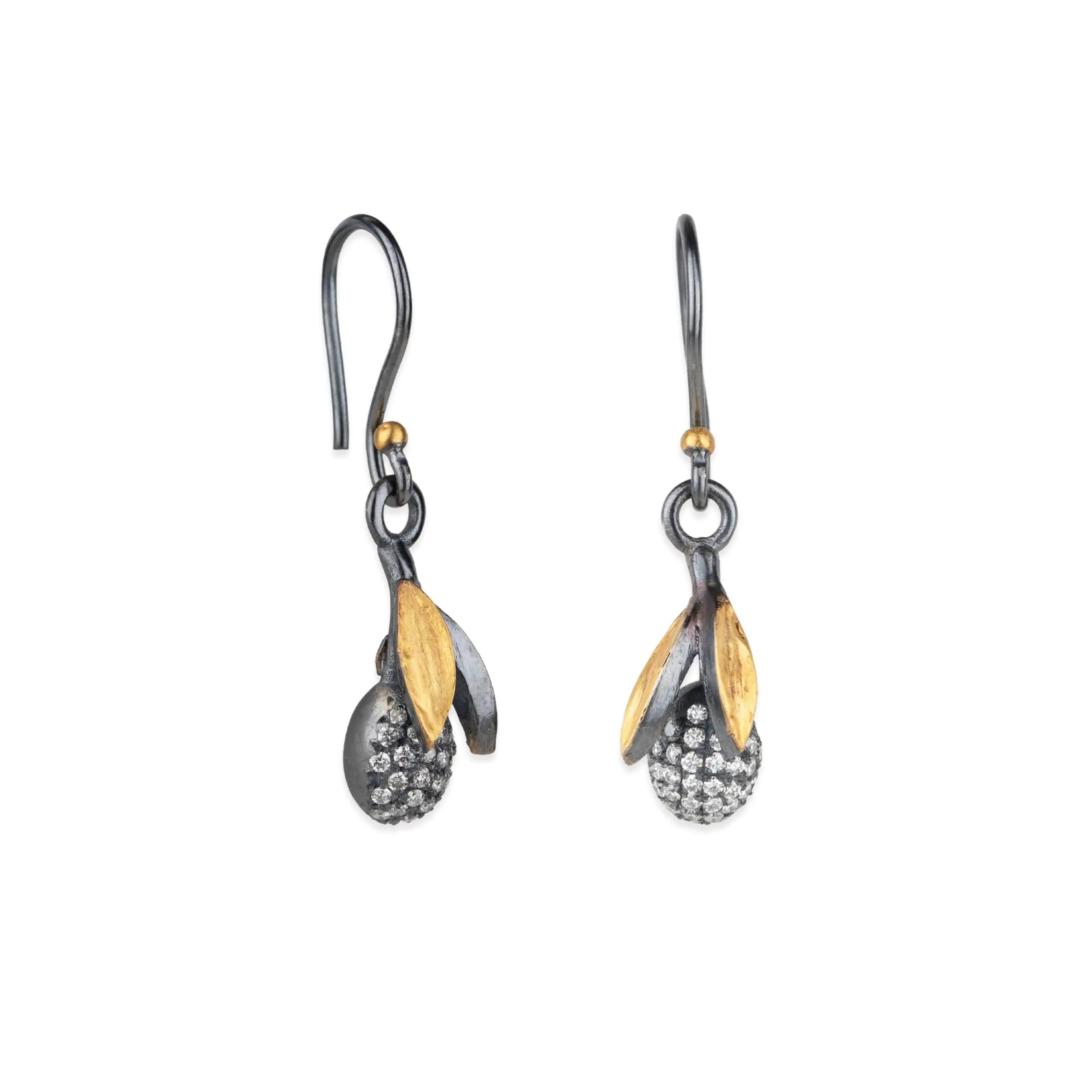 Lika Behar Sterling Silver Yin and Yang Ollie Diamond Earrings - 6465