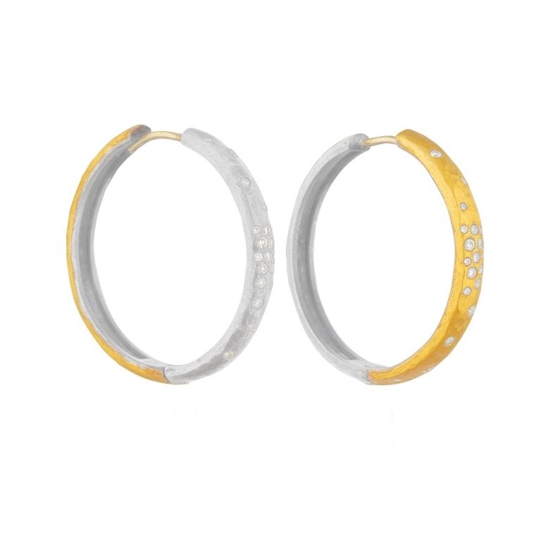 ST24Y L.BEHAR 0.50TW GH SI DIANA REVERSIBLE HOOPS - 6132