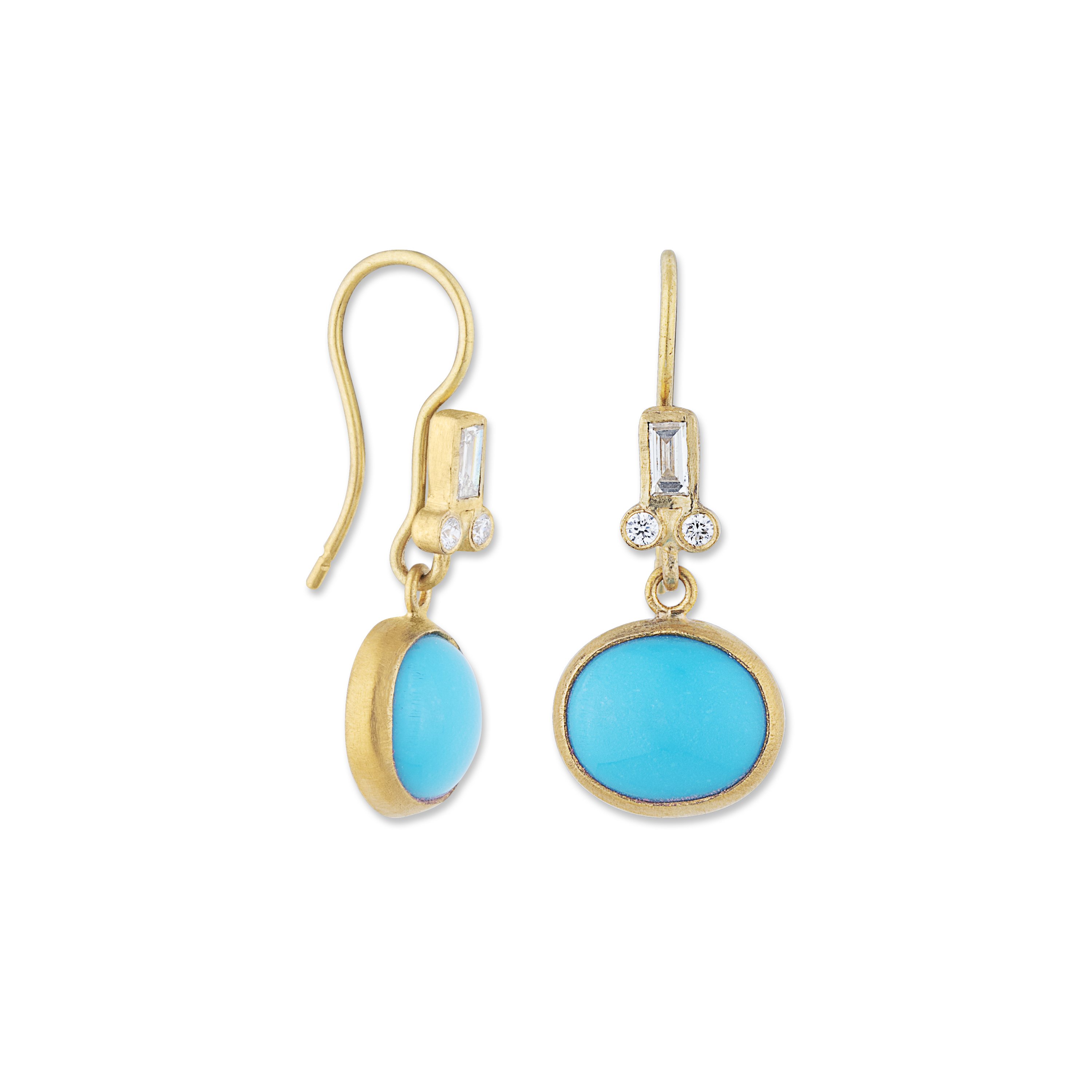 Lika Behar 24K and 18K Yellow Gold Turquoise Therapy Drop Earrings - 6133
