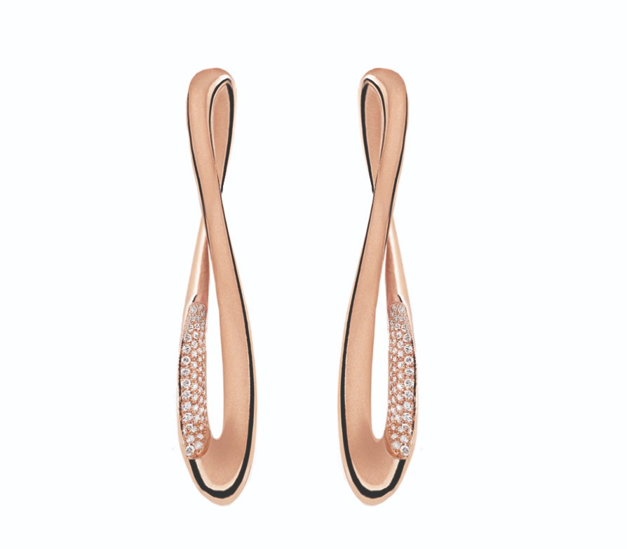 Cammilli Firenze 18K Pink Champagne Gold Firenze Diamond Earrings - 6254