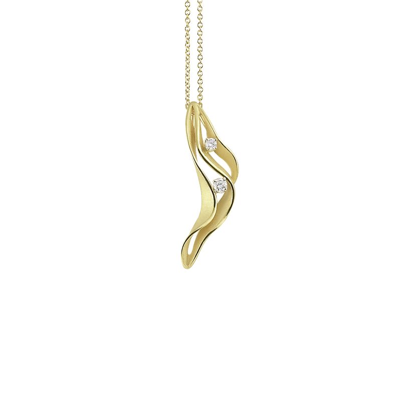 18K YELLOW LEMON BAMBOO 0.17TW G VS CAMMILLI FIRENZE DUNE NECKLACE
