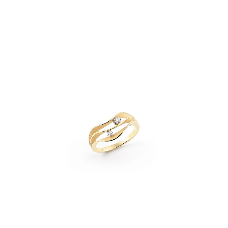 Cammilli Firenze 18K Yellow Sunrise Gold Dune Atolli Diamond Ring - 6257
