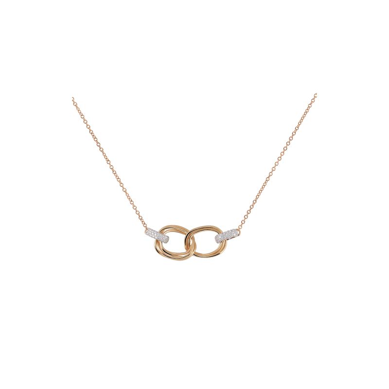 18K ORANGE APRICOT GOLD CAMMILLI FIRENZE 0.26TW GVS TIE CHIC NECKLACE