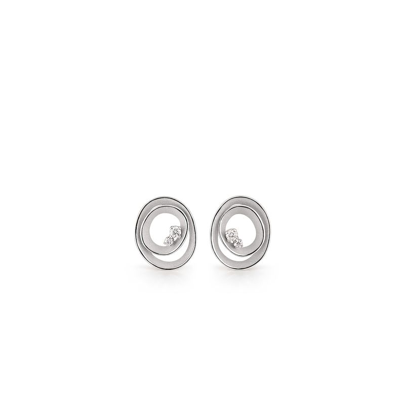 Cammilli Firenze 18K White Ice Gold Dune Solar Diamond Earrings