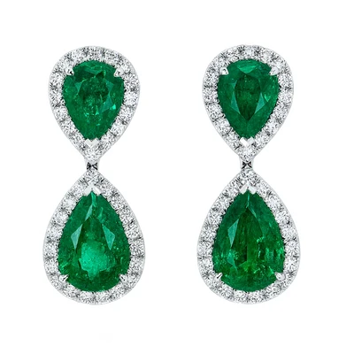 18W 4.62TW EMRALD 0.86TW GH SI DROP EARRINGS