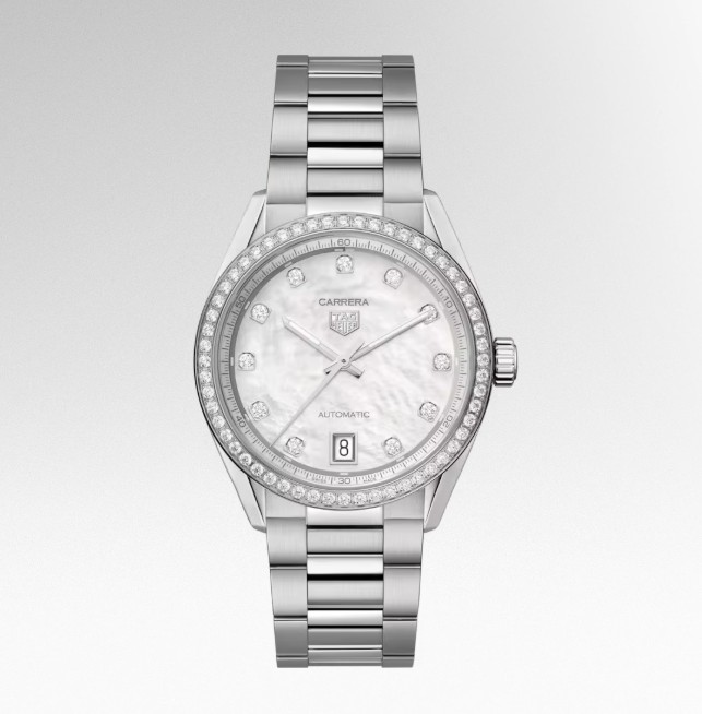 TAG HEUER CARRERA 36MM DIA BEZEL MOP DIAL AUTO - 3957