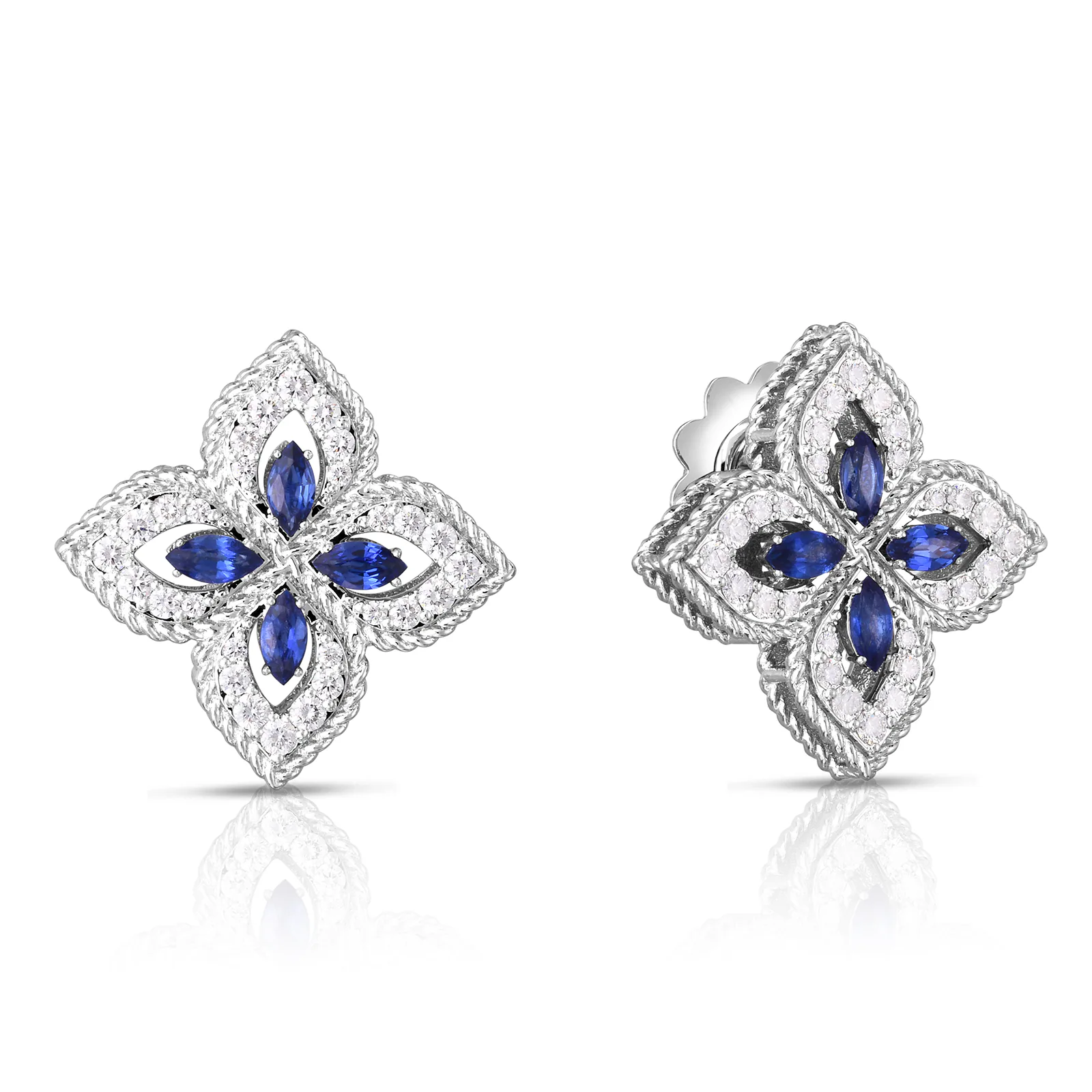 Roberto Coin Venetian Princess Sapphire and Diamond Earrings - 6287