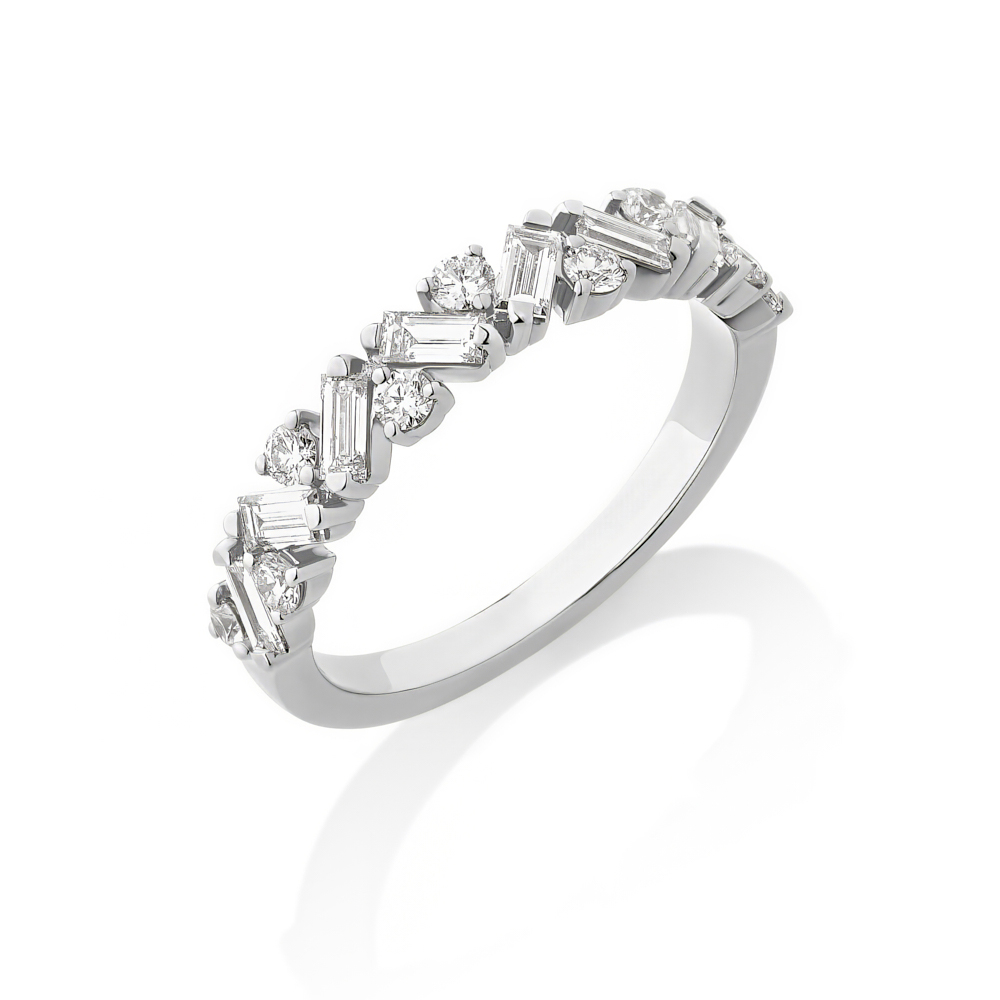 Henri Daussi 14K White Gold Diamond Band - 6519