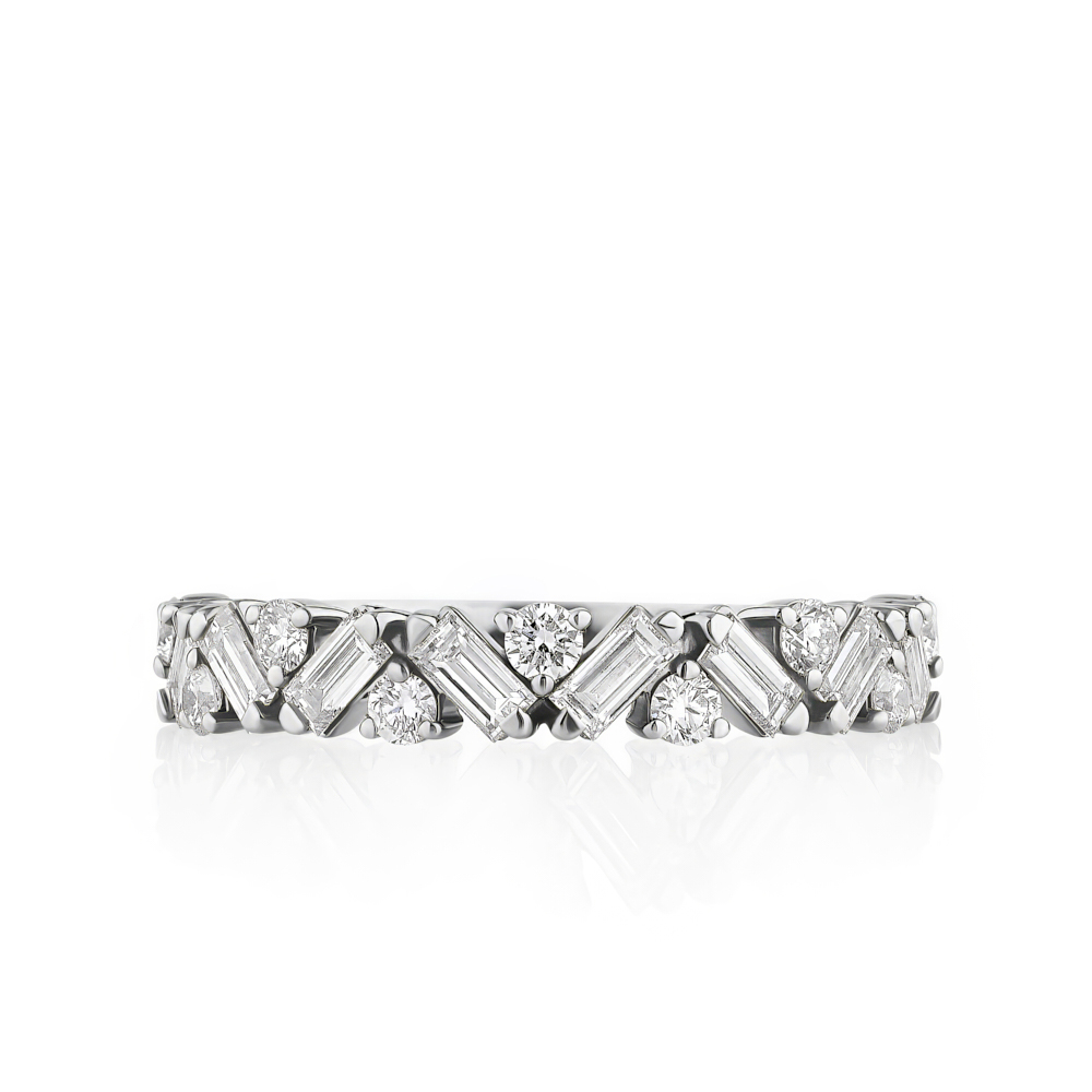 Henri Daussi 14K White Gold Diamond Band