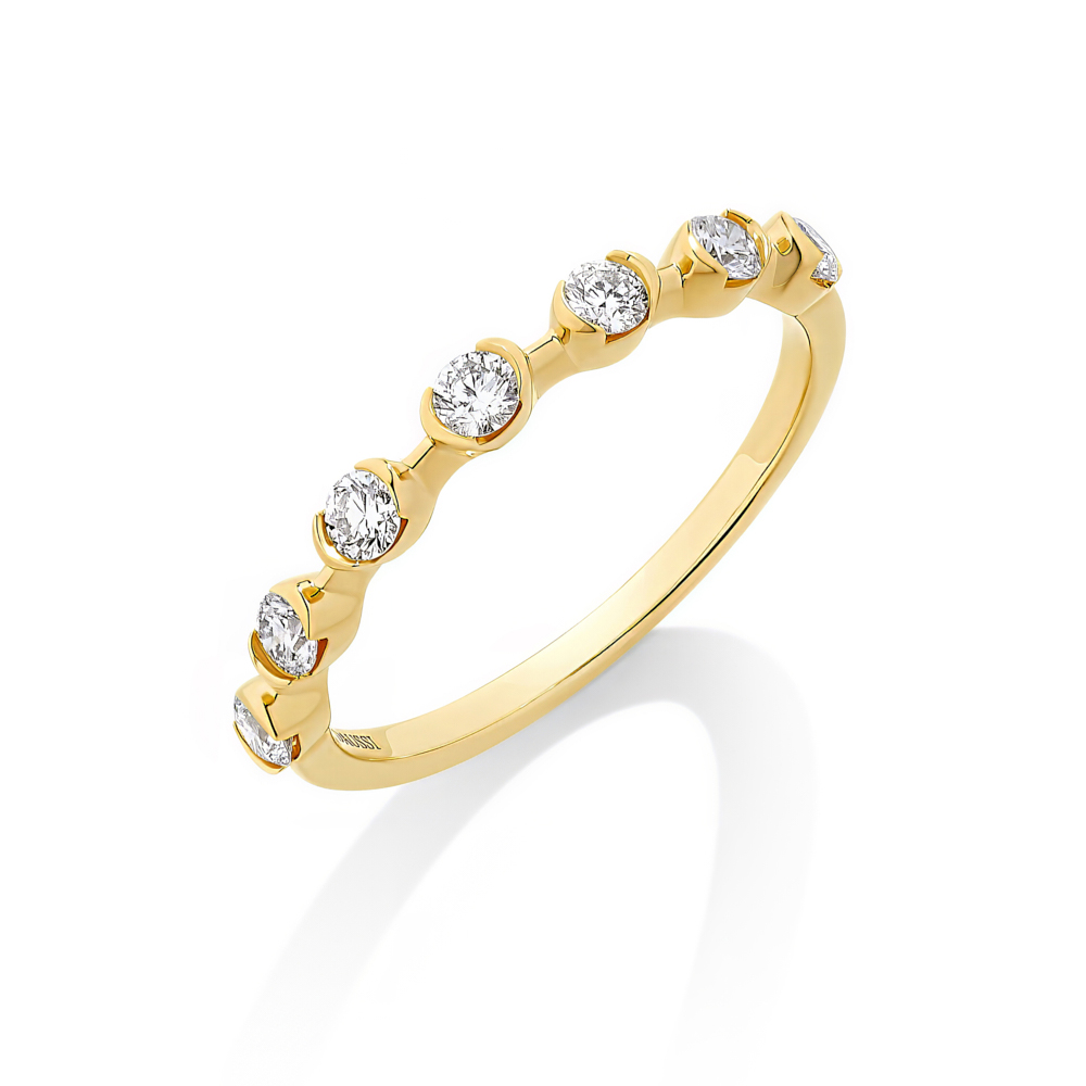 Henri Daussi 14K Yellow Gold Diamond Band - 6520