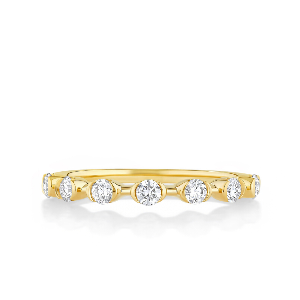 Henri Daussi 14K Yellow Gold Diamond Band