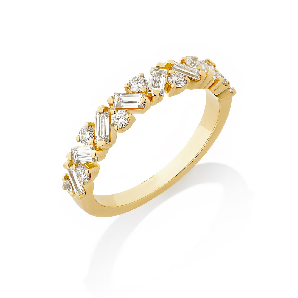 Henri Daussi 14K Yellow Gold Diamond Band - 6522
