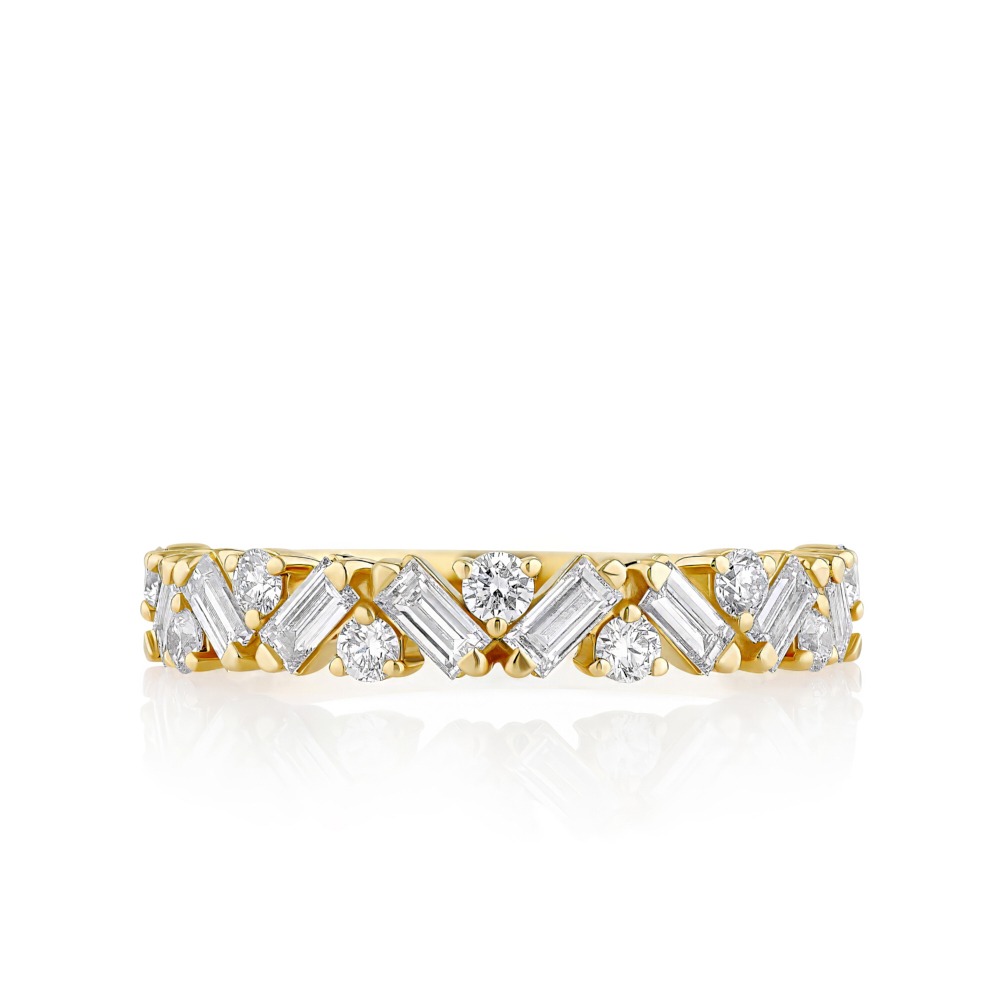 Henri Daussi 14K Yellow Gold Diamond Band