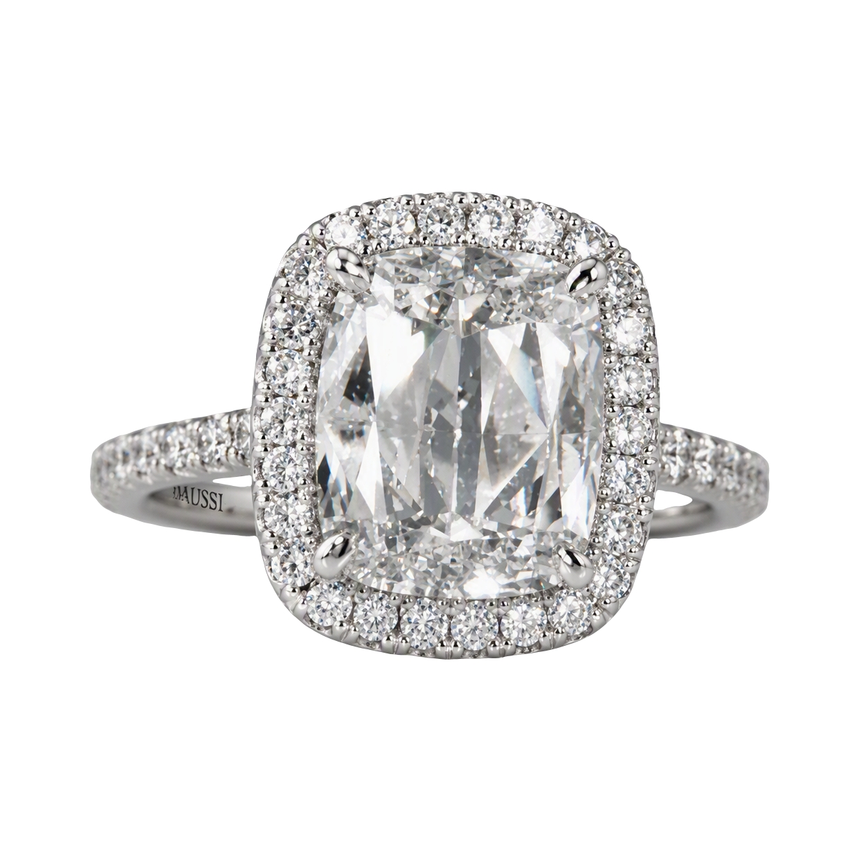 Delicate Halo Pave Engagement Ring - 6205