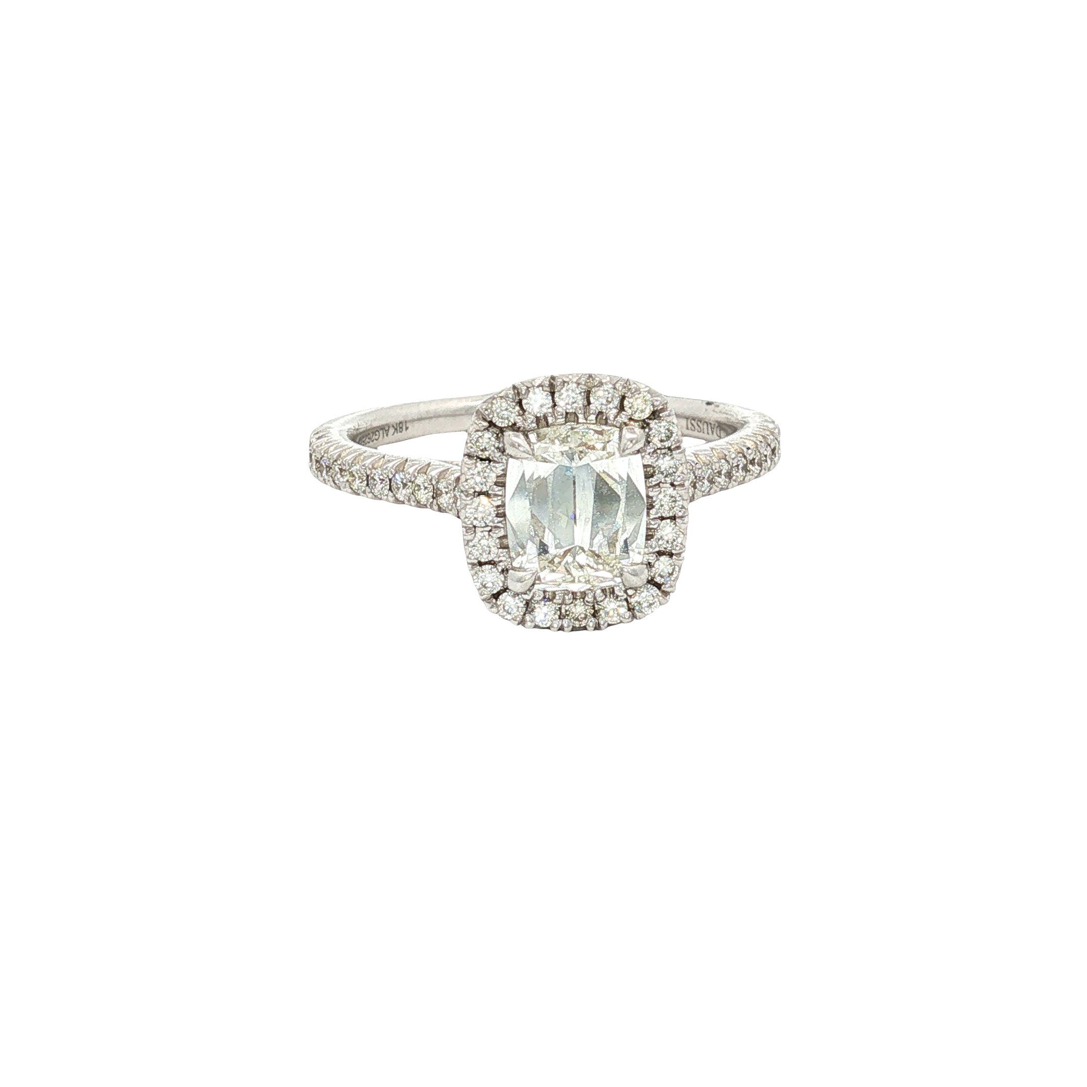 Delicate Halo Pave Engagement Ring - 6206