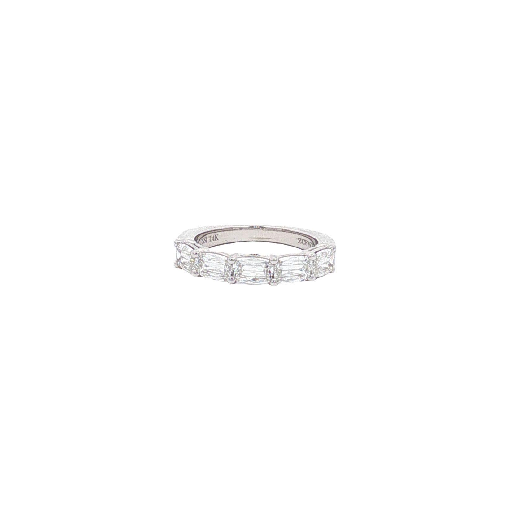 Henri Daussi 14K White Gold Cushion Shape Diamond Band - 6531