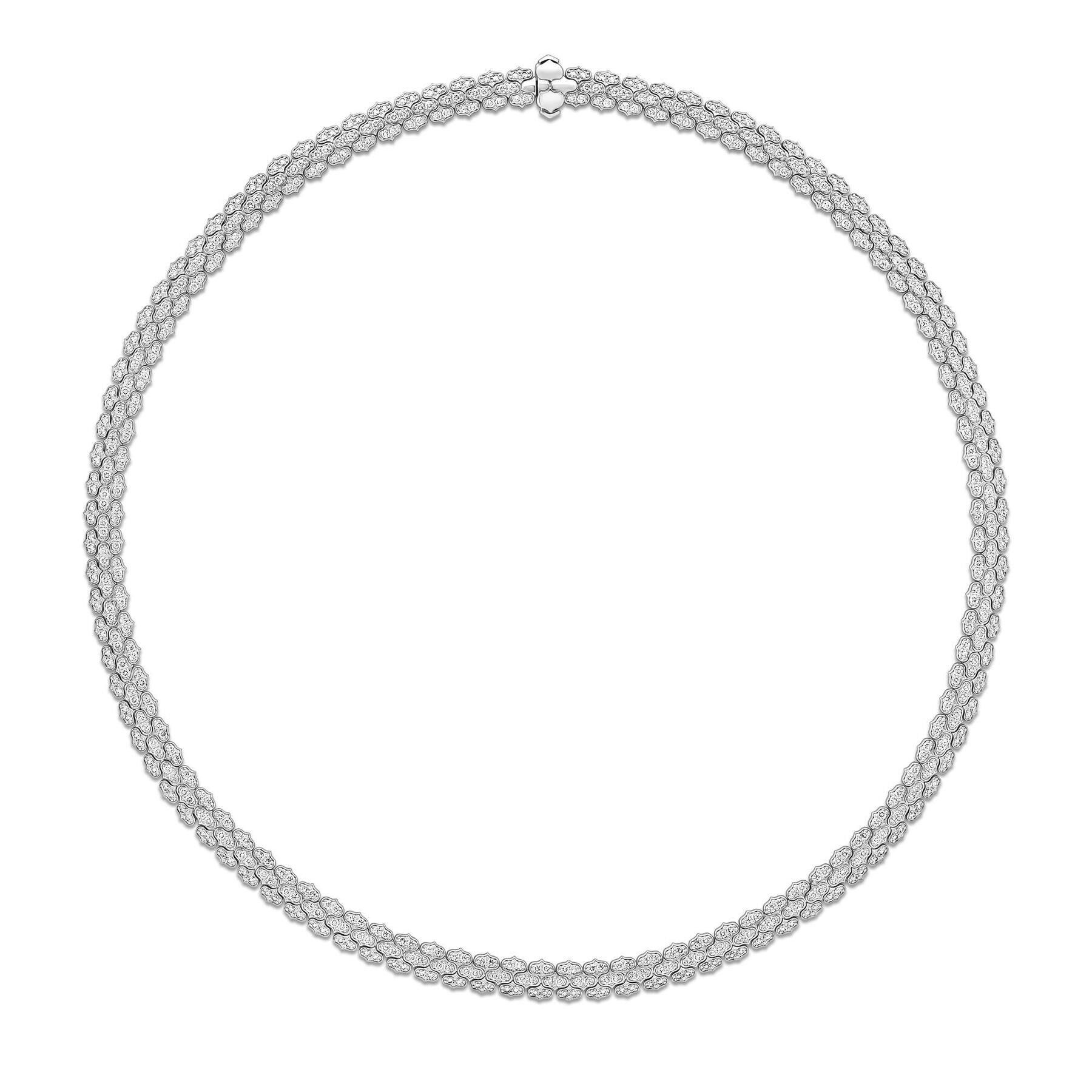 Roberto Coin 18K White Gold Cobra Diamond Pave Necklace