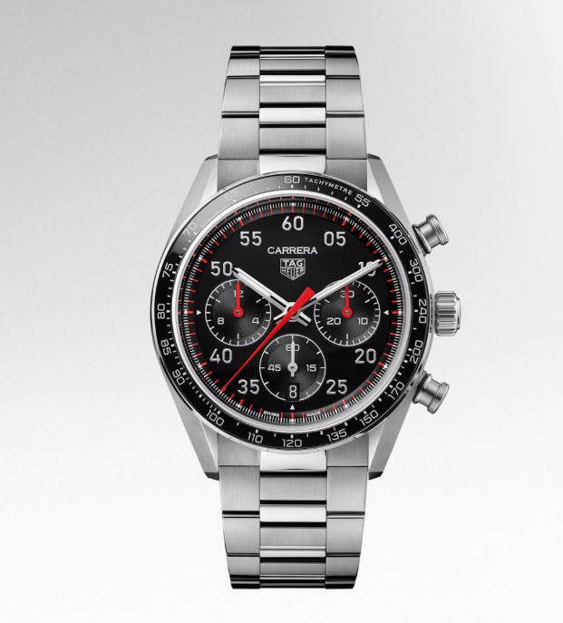 TAG HEUER CARRERA CHRONOGRAPH SPORT 42MM BLACK/RED WATCH - 3969