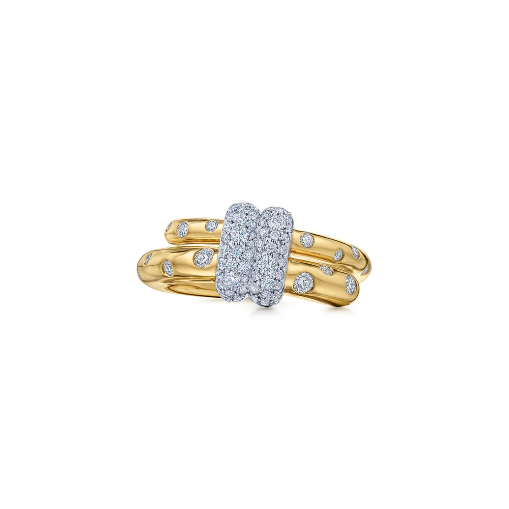 Small Buckle Ring with Diamonds - 6216
