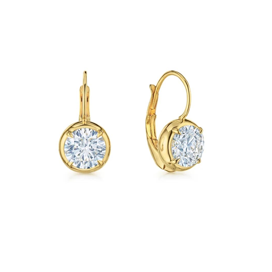 Kwiat 18K Yellow Gold Diamond Bezel Drop Earrings - 6217