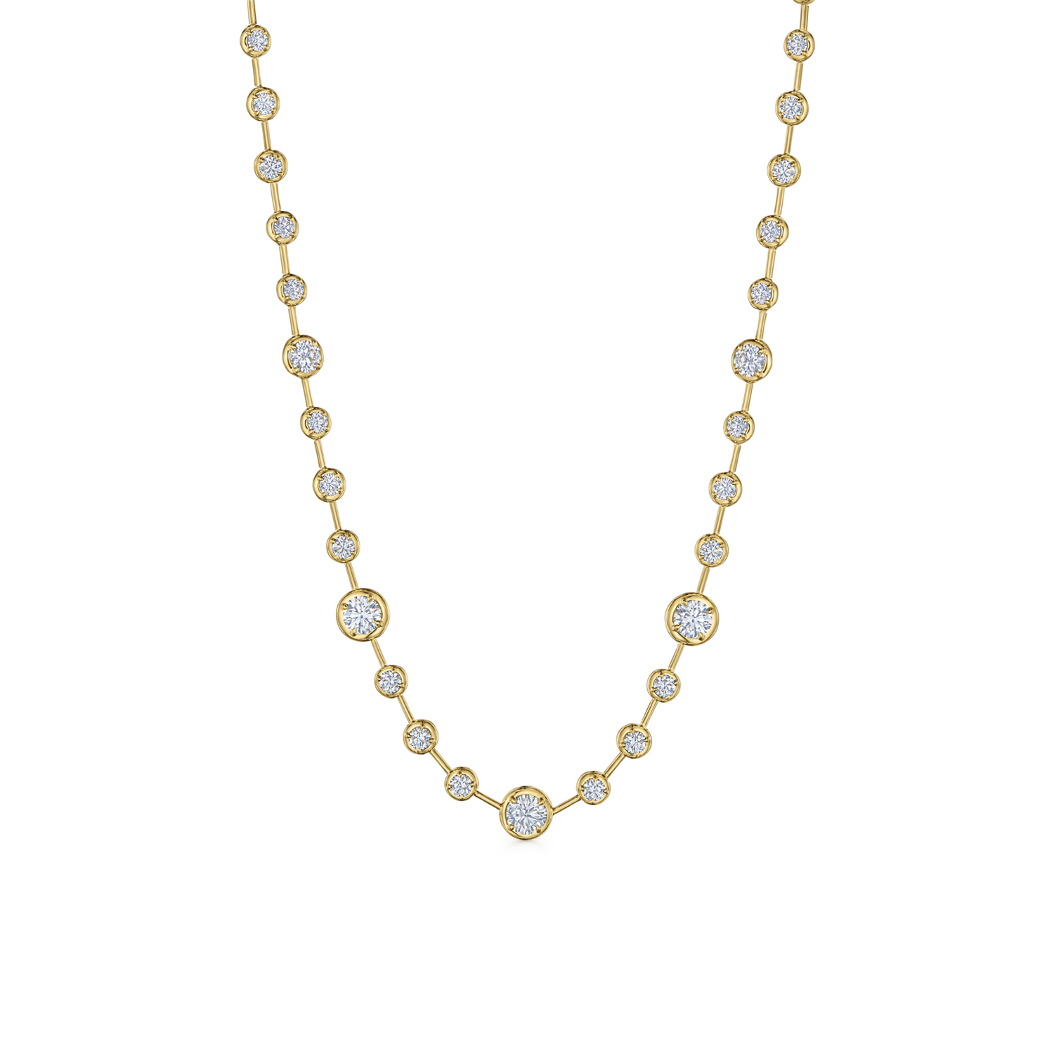 18Y KWIAT STARRY NIGHT 16" NECKLACE WITH ALTERNATING DIAMONDS - 6311