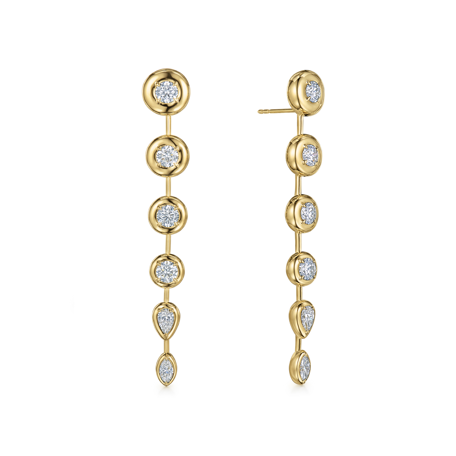 18Y KWIAT STARRY NIGHT BEZEL SET DIAMOND DANGLE EARRINGS - 6312