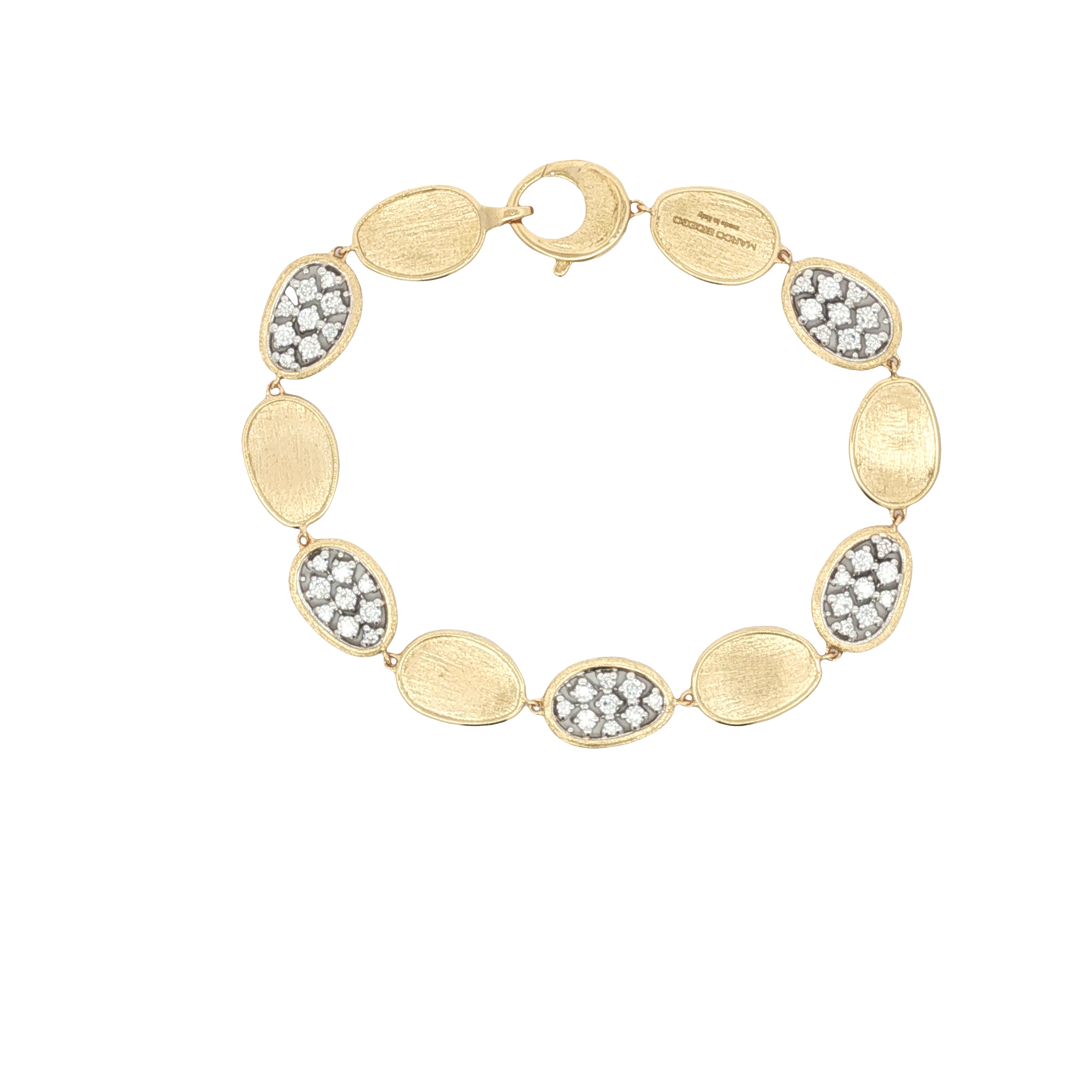Marco Bicego 18K Yellow and White Gold Lunaria Diamond Oval Station Bracelet - BB2263_B5_YW_Q6